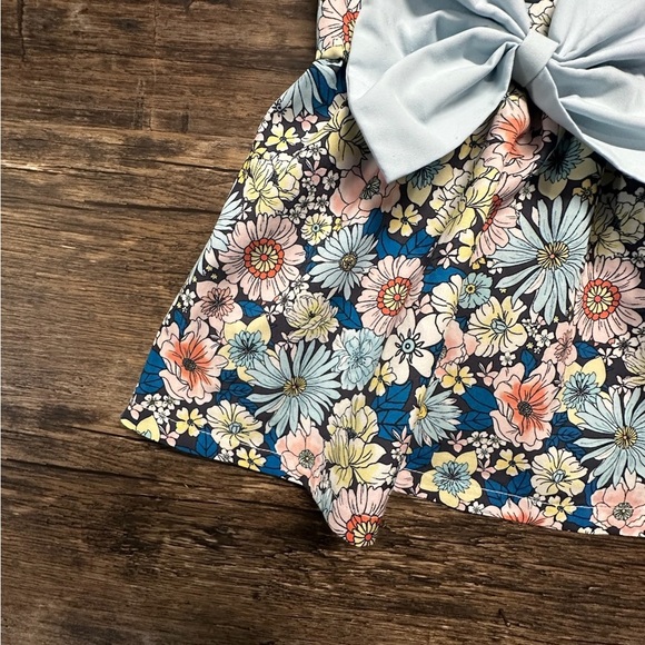 SHEIN Pink and Blue Floral Ruffled Tiered Sundress - Picture 3 of 8